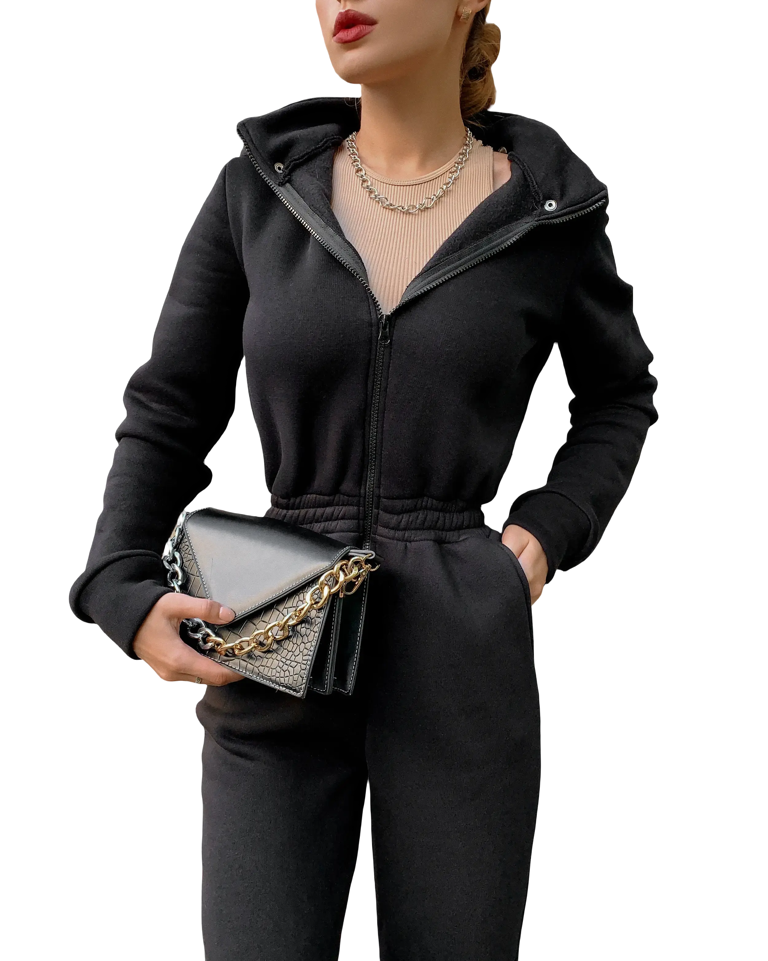 woman in a jumpsuit